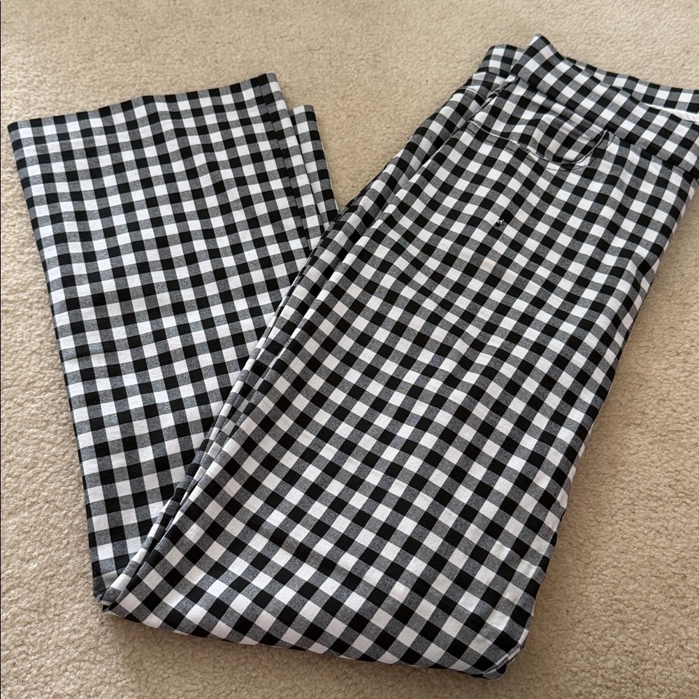 Black and White Checkered Women's Pants